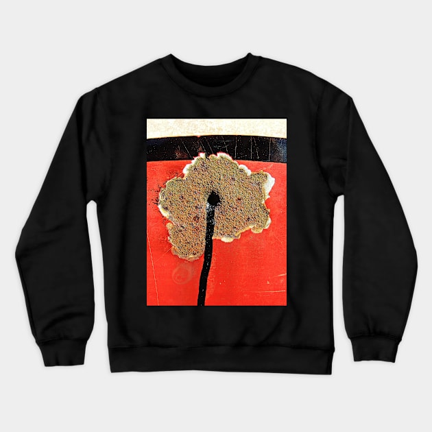 Rust Flower With Black Stalk Crewneck Sweatshirt by AlexaZari